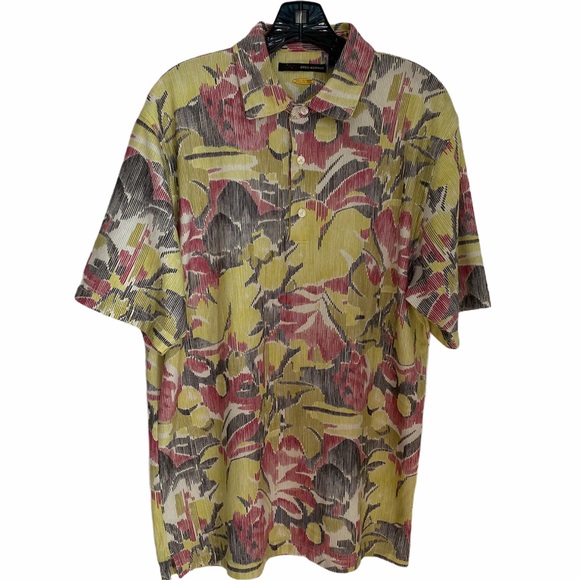 GREG NORMAN FLORAL PATTERN GOLF POLO SHIRT - Picture 1 of 8